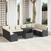 Tuin Sofa Set 11 st Zwart en Crème poly rattan