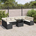 Tuin Sofa Set 11 st Zwart en Crème poly rattan