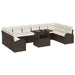 Tuin Sofa Set 11 st Bruin en Crème poly rattan