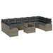 Tuin Sofa Set 11 st Grijs poly rattan