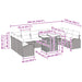 Tuin Sofa Set 11 st 10-Aantal zitplaatsen Bruin poly rattan