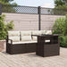 Tuin Sofa Set 5 st 4-Aantal zitplaatsen Bruin poly rattan