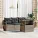 Tuin Sofa Set 5 st 4-Aantal zitplaatsen Grijs poly rattan