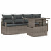 Tuin Sofa Set 5 st 4-Aantal zitplaatsen Grijs poly rattan