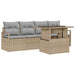 Tuin Sofa Set 5 st 4-Aantal zitplaatsen Beige poly rattan