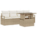 Tuin Sofa Set 5 st 4-Aantal zitplaatsen Beige en Crème