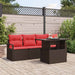 Tuin Sofa Set 5 st 4-Aantal zitplaatsen Bruin en Rood
