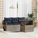 Tuin Sofa Set 5 st 4-Aantal zitplaatsen Grijs poly rattan