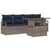 Tuin Sofa Set 5 st 4-Aantal zitplaatsen Grijs poly rattan