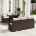 Tuin Sofa Set 6 st 5-Aantal zitplaatsen Bruin en Crème