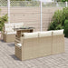 Tuin Sofa Set 6 st 5-Aantal zitplaatsen Beige en Crème