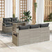 Tuin Sofa Set 6 st 5-Aantal zitplaatsen Lichtgrijs poly rattan