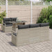 Tuin Sofa Set 6 st 5-Aantal zitplaatsen Lichtgrijs poly rattan