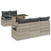 Tuin Sofa Set 6 st 5-Aantal zitplaatsen Lichtgrijs poly rattan