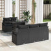 Tuin Sofa Set 6 st 5-Aantal zitplaatsen Zwart poly rattan