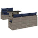 Tuin Sofa Set 6 st 5-Aantal zitplaatsen Grijs poly rattan