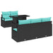 Tuin Sofa Set 6 st 5-Aantal zitplaatsen Zwart en Blauw