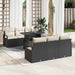 Tuin Sofa Set 7 st 6-Aantal zitplaatsen Zwart en Crème