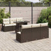 Tuin Sofa Set 7 st 6-Aantal zitplaatsen Bruin en Crème