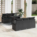 Tuin Sofa Set 7 st 6-Aantal zitplaatsen Zwart poly rattan