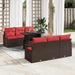 Tuin Sofa Set 7 st 6-Aantal zitplaatsen Bruin en Rood