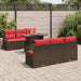Tuin Sofa Set 7 st 6-Aantal zitplaatsen Bruin en Rood