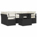 Tuin Sofa Set 7 st 6-Aantal zitplaatsen Zwart poly rattan