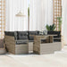 Tuin Sofa Set 7 st 6-Aantal zitplaatsen Lichtgrijs poly rattan