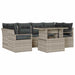 Tuin Sofa Set 7 st 6-Aantal zitplaatsen Lichtgrijs poly rattan