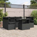 Tuin Sofa Set 7 st 6-Aantal zitplaatsen Zwart poly rattan