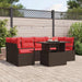 Tuin Sofa Set 7 st 6-Aantal zitplaatsen Bruin en Rood