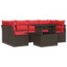Tuin Sofa Set 7 st 6-Aantal zitplaatsen Bruin en Rood