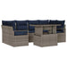 Tuin Sofa Set 7 st 6-Aantal zitplaatsen Grijs en Marineblauw