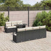 Tuin Sofa Set 8 st 7-Aantal zitplaatsen Zwart en Crème