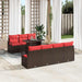 Tuin Sofa Set 8 st 7-Aantal zitplaatsen Bruin en Rood