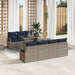Tuin Sofa Set 8 st 7-Aantal zitplaatsen Grijs en Marineblauw