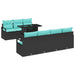 Tuin Sofa Set 8 st 7-Aantal zitplaatsen Zwart en Blauw