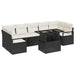 Tuin Sofa Set met kussen 8 pcs Zwart en crème poly rattan
