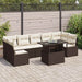 Tuin Sofa Set 8 st 7-Aantal zitplaatsen Bruin en Crème