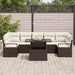 Tuin Sofa Set 8 st 7-Aantal zitplaatsen Bruin en Crème