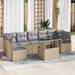 Tuin Sofa Set 8 st 7-Aantal zitplaatsen Beige en Licht Grijs
