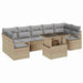 Tuin Sofa Set 8 st 7-Aantal zitplaatsen Beige en Licht Grijs