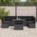 Tuin Sofa Set 8 st 7-Aantal zitplaatsen Zwart poly rattan