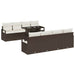 Tuin Sofa Set 9 st 6-Aantal zitplaatsen Bruin en Crème