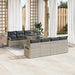 Tuin Sofa Set 9 st 6-Aantal zitplaatsen Lichtgrijs poly rattan
