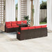 Tuin Sofa Set 9 st 6-Aantal zitplaatsen Bruin en Rood