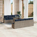 Tuin Sofa Set 9 st 6-Aantal zitplaatsen Grijs en Marineblauw