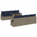 Tuin Sofa Set 9 st 6-Aantal zitplaatsen Grijs en Marineblauw