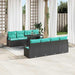Tuin Sofa Set 9 st 6-Aantal zitplaatsen Zwart en Blauw