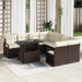Tuin Sofa Set 9 st 8-Aantal zitplaatsen Bruin en Crème